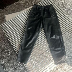 Black Leather BAGGIE PANTS